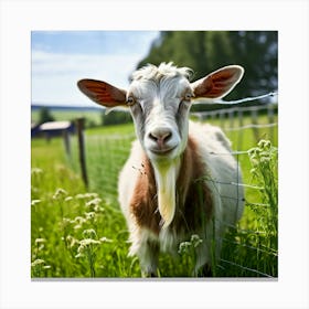 Grass Ecology Pasture Cattle Farmer Tour Tourism Country Rural Green Goat Farm Eco White (2) Canvas Print