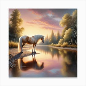 Horse By The River 2 Canvas Print