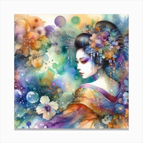 Creativel Geisha Illustration 138 Canvas Print