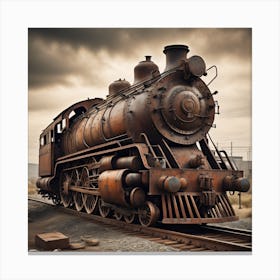 Rusty Train Created using Imagine AI Art Canvas Print