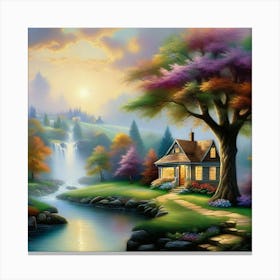 House By The Stream 5 Canvas Print