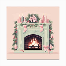 Christmas Fireplace 9 Canvas Print