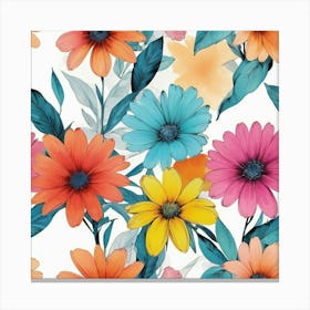 Watercolor Flowers Canvas Print