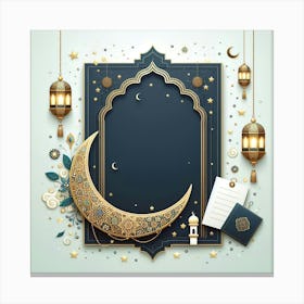 Muslim Holiday Greeting Card 5 Canvas Print