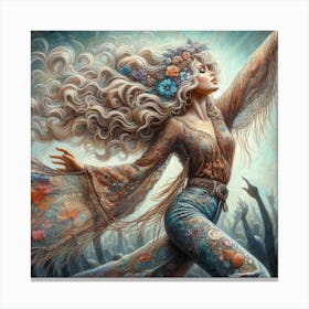 Woman With Long Hair 3 Canvas Print