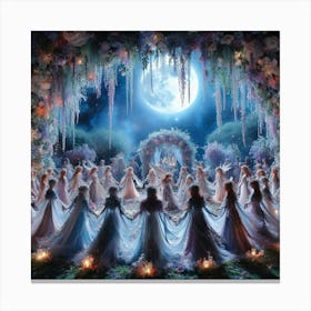 Fairytale Wedding paintings art print Canvas Print