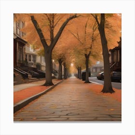 Street In Autumn 1 Canvas Print