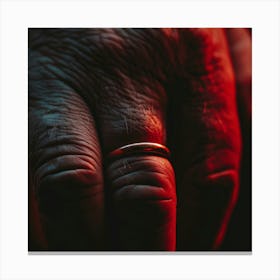 Close Up Of A Hand With A Ring Canvas Print