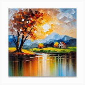 Sunset By The Lake 75 Canvas Print