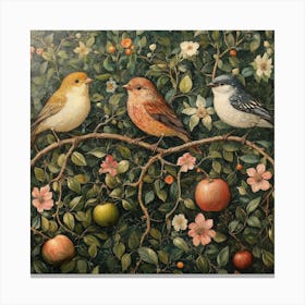 Birds On A Branch Art 12 Canvas Print