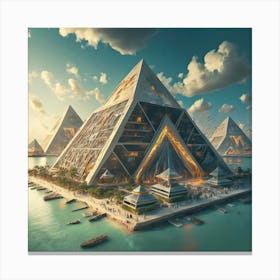 Futuristic Pyramids Canvas Print