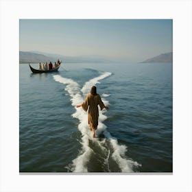 Jesus On The Sea Of Galilee Canvas Print