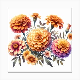 African Marigold flowers 7 Canvas Print