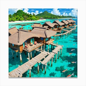 Tropical Resort In The Maldives Canvas Print