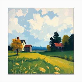 Farm In The Countryside Canvas Print