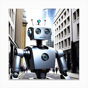 Robot In The City 22 Canvas Print