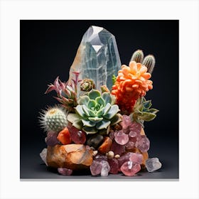 Succulents and Stones 13 Canvas Print