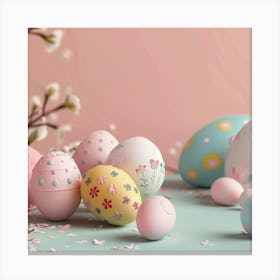 Easter Themed Banner Texture With Pastel Hues 2 Canvas Print