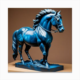 Estatua Caballo Azul Canvas Print