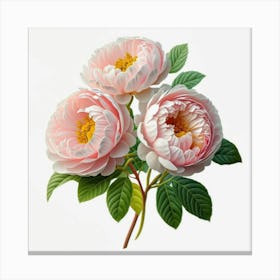 Three Pink Peonies Canvas Print