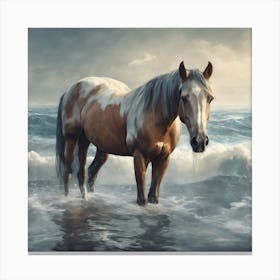 68333 Beautiful Horse Drinking From The Sea Xl 1024 V1 0 Canvas Print