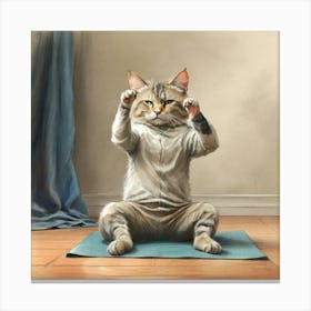 Yoga Cat 5 Canvas Print