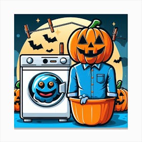 Halloween Cartoon Illustration Canvas Print