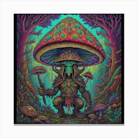 Psychedelic Mushroom Dragonborn Canvas Print