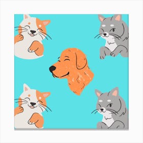 Cat And Dog Canvas Print