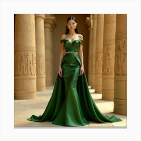 Emerald Evening Gown 1 Canvas Print