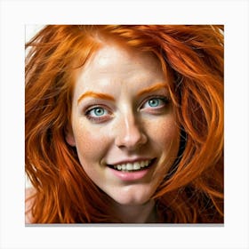 Portrait Of A Young Woman With Red Hair Canvas Print