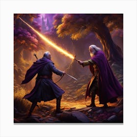 Two Knights Fighting Canvas Print