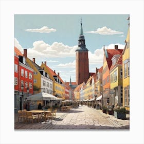 Street Scene In Copenhagen 1 Canvas Print