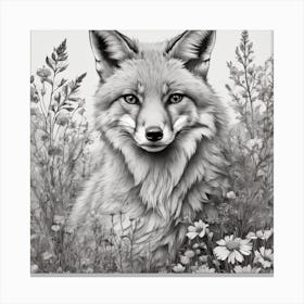 Fox In The Meadow Canvas Print