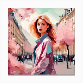 Woman In Paris Canvas Print