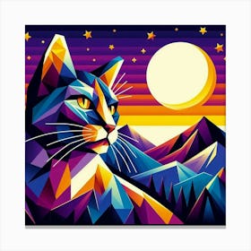 Nectar Low Poly Cat Canvas Print