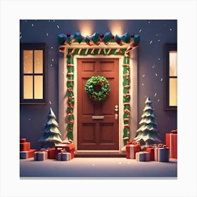 Christmas Door 146 Canvas Print