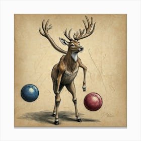 Deer With Balls 1 Canvas Print