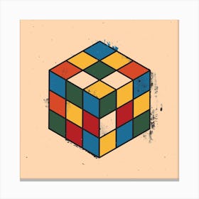 Rubiks Cube Square Canvas Print