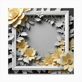 Ornate Paper Floral Elements And Shapes In Muted Canvas Print