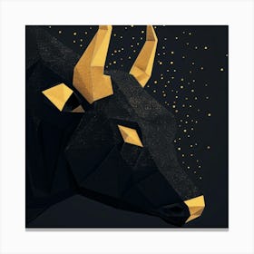 Golden Black Bull Zodiac Canvas Print