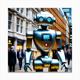 Robot In The City 17 Canvas Print