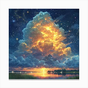 Cloudy Night Sky Canvas Print