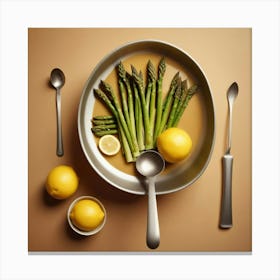 Asparagus And Lemons Canvas Print