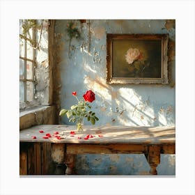 Table With Roses Canvas Print