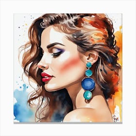 Watercolor Of A Woman 7 Canvas Print
