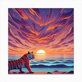 Sunset Tiger Canvas Print