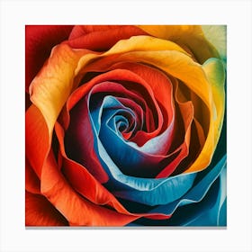 Rainbow Rose Canvas Print