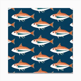 Fish Shaul Nautical Orange (3) Canvas Print