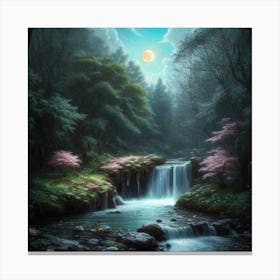 Waterfall In The Forest 1 Canvas Print